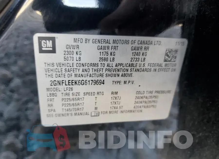 2GNFLEEK6G6179694 Photo# 13