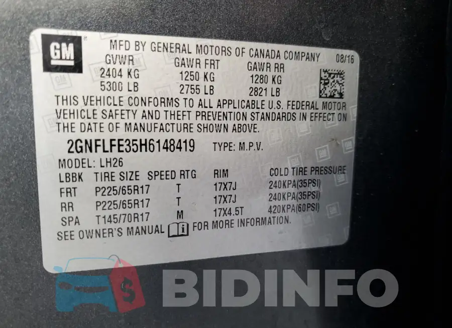 2GNFLFE35H6148419 Photo# 13
