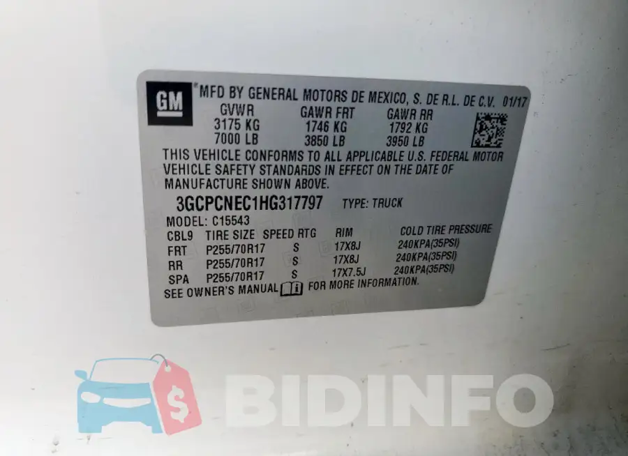 3GCPCNEC1HG317797 Photo# 12