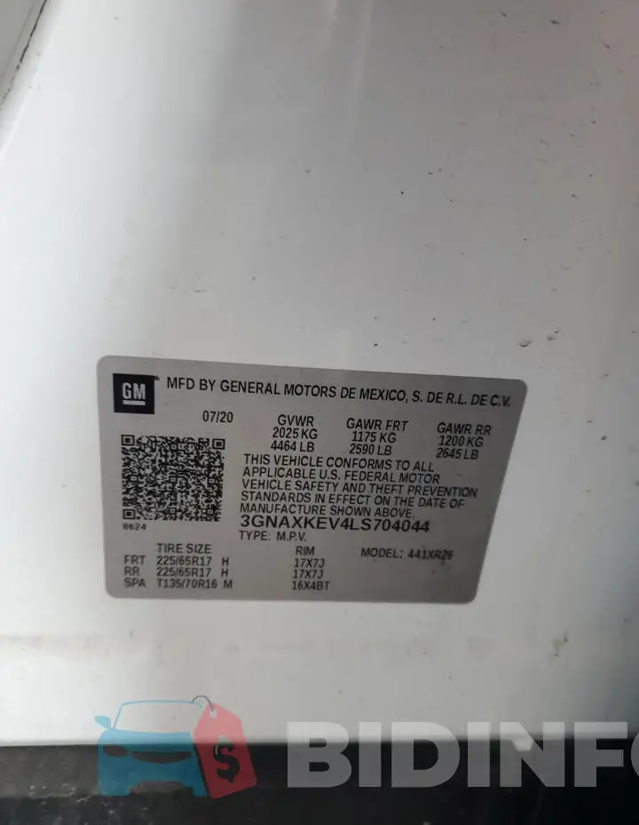 3GNAXKEV4LS704044 Photo# 13