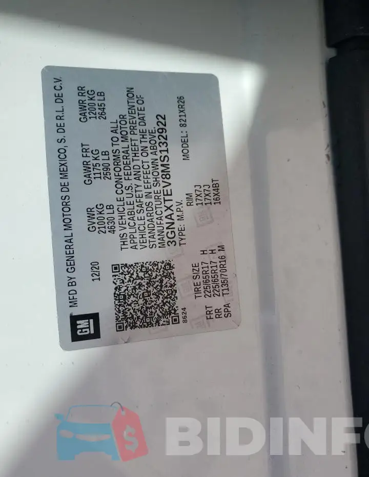 3GNAXTEV8MS132922 Photo# 13