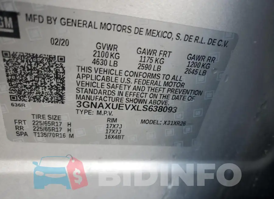 3GNAXUEVXLS638093 Photo# 12