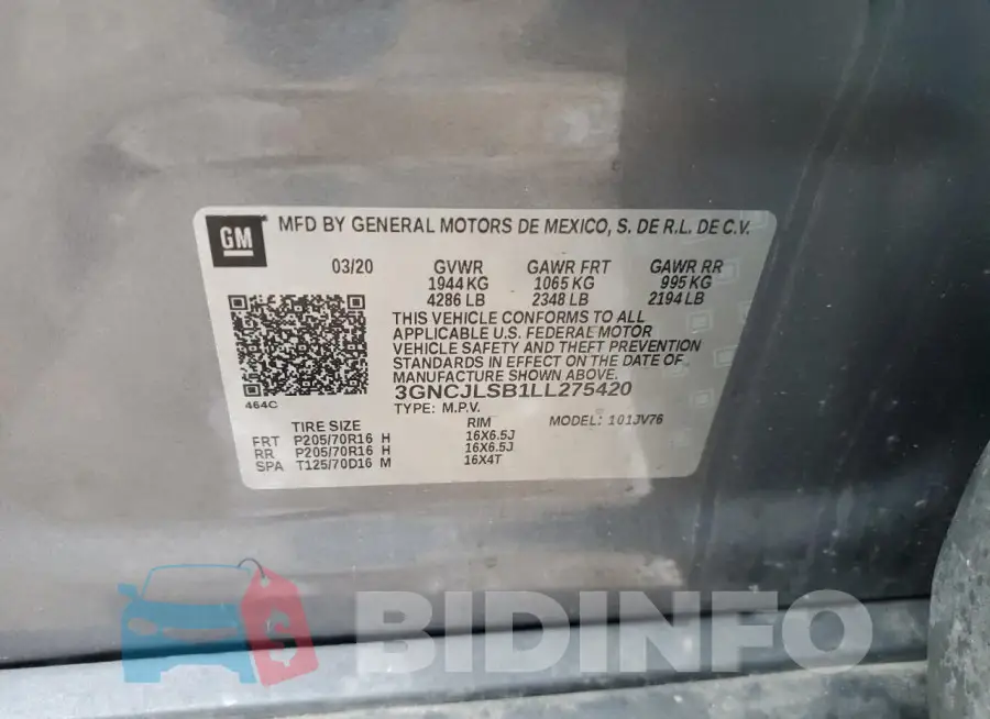 3GNCJLSB1LL275420 Photo# 13