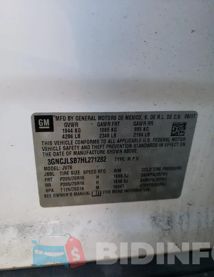 3GNCJLSB7HL271282 Photo# 13