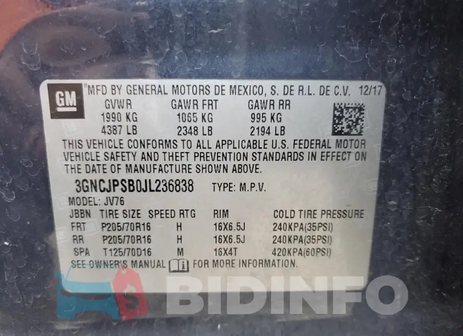 3GNCJPSB0JL236838 Photo# 13