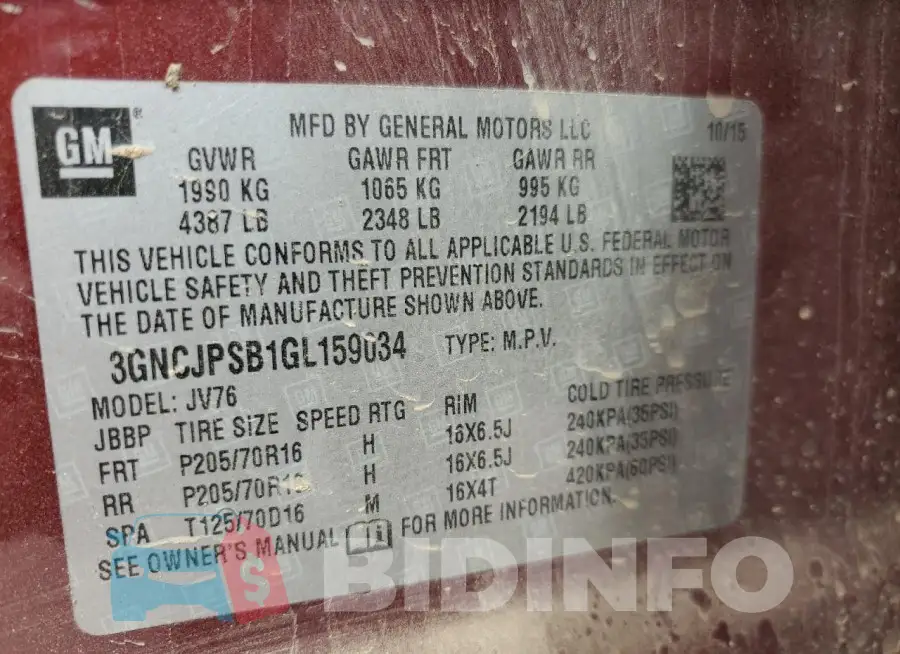 3GNCJPSB1GL159034 Photo# 13