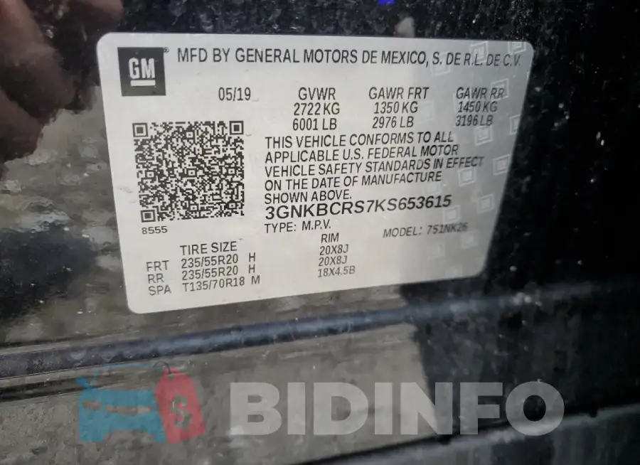 3GNKBCRS7KS653615 Photo# 13
