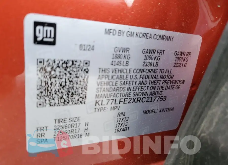 KL77LFE2XRC217759 Photo# 13