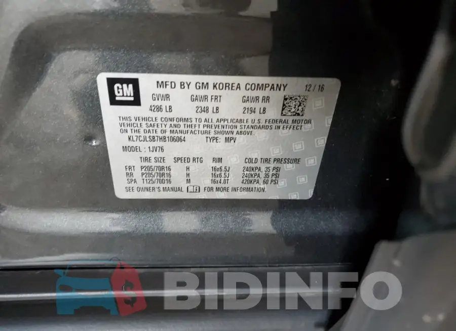 KL7CJLSB7HB106064 Photo# 12