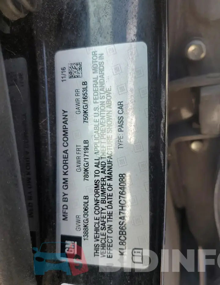 KL8CB6SA7HC764088 Photo# 13