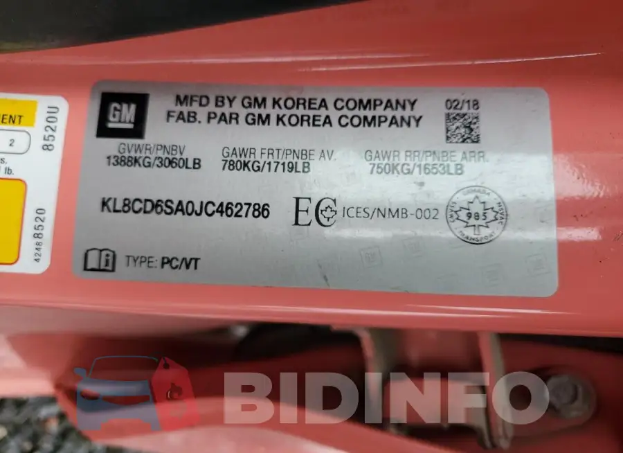 KL8CD6SA0JC462786 Photo# 12