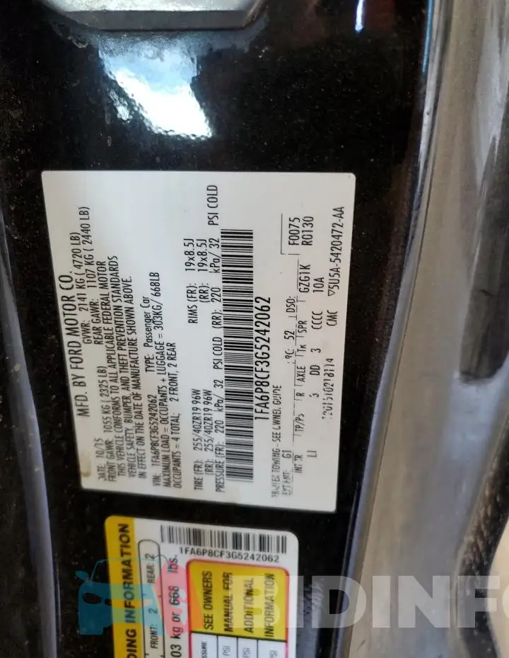 1FA6P8CF3G5242062 Photo# 13