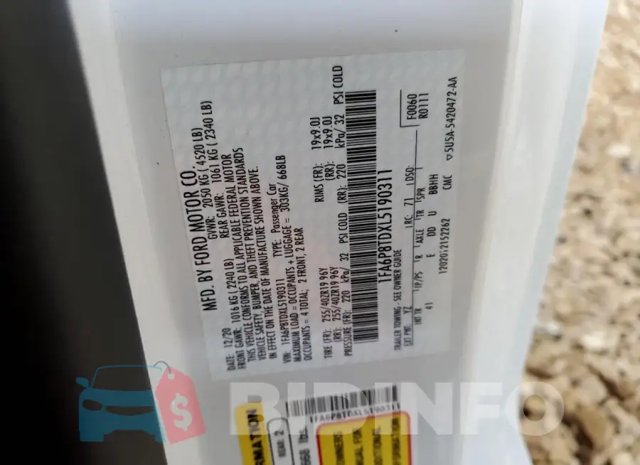 1FA6P8TDXL5190311 Photo# 12