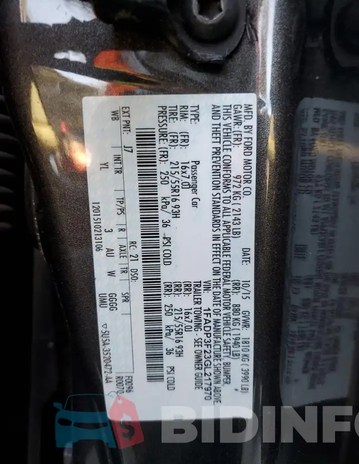 1FADP3F23GL217970 Photo# 13