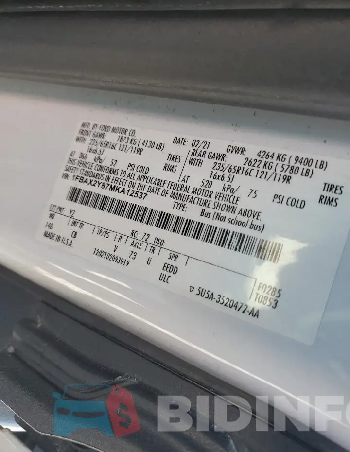 1FBAX2Y87MKA12537 Photo# 13