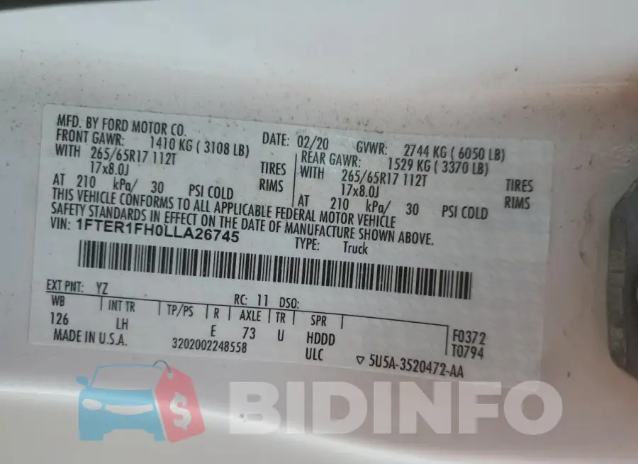 1FTER1FH0LLA26745 Photo# 13