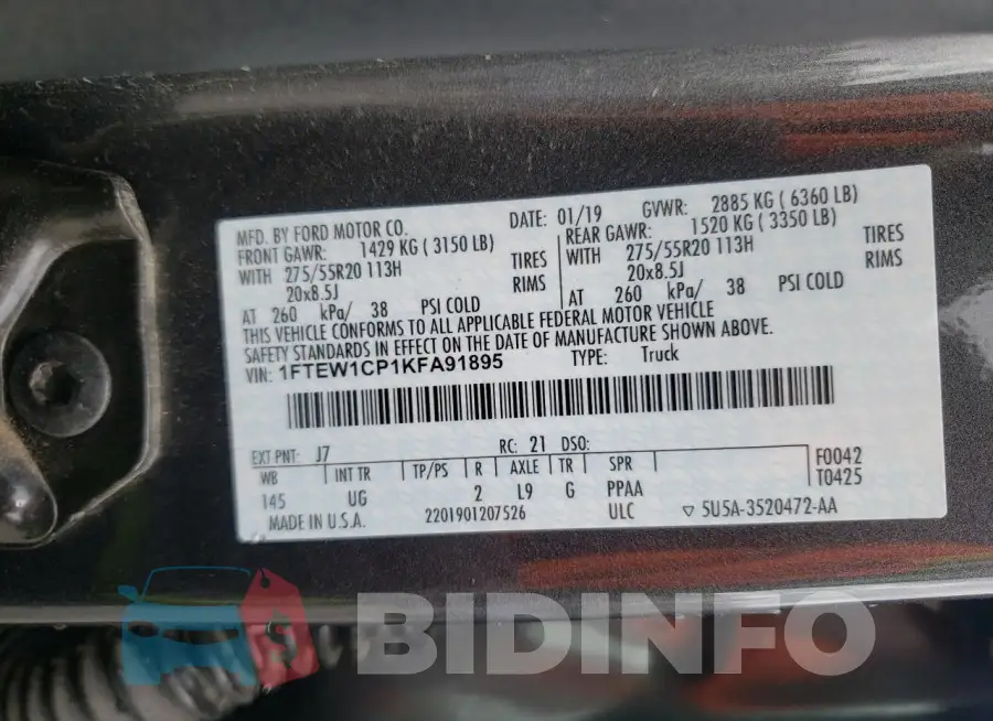 1FTEW1CP1KFA91895 Photo# 12