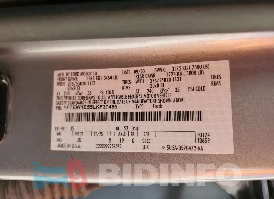 1FTEW1E55LKF37485 Photo# 12