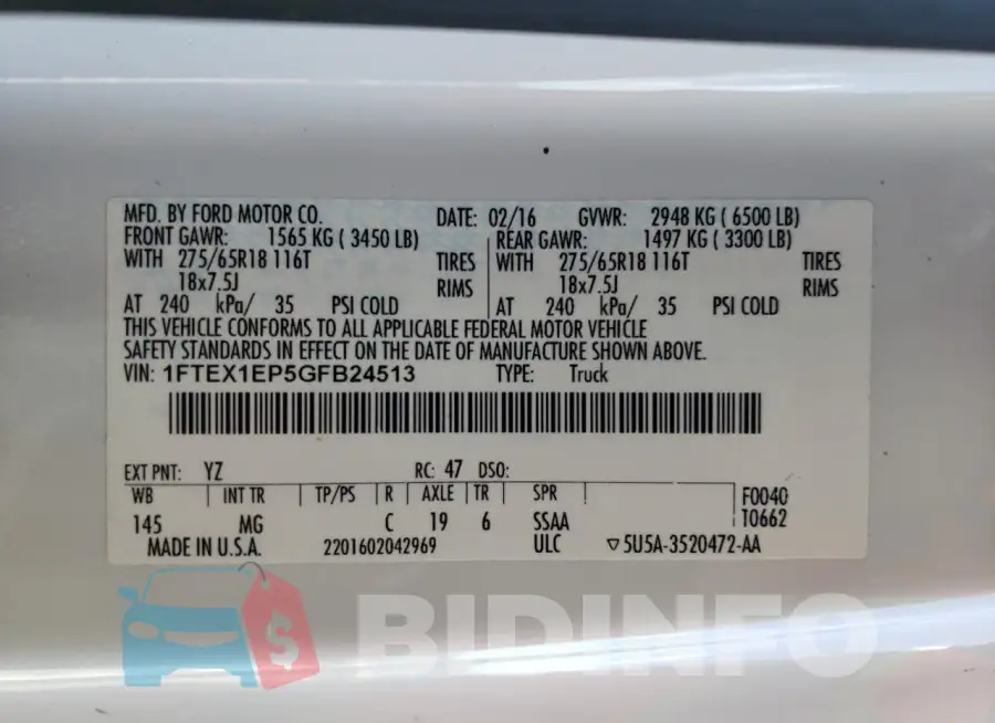 1FTEX1EP5GFB24513 Photo# 12