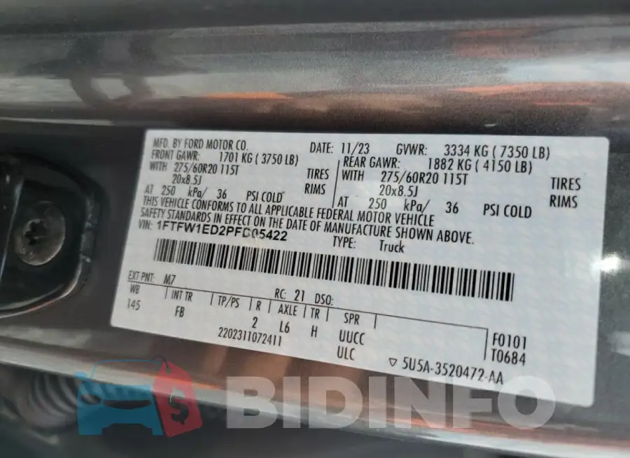 1FTFW1ED2PFD05422 Photo# 12