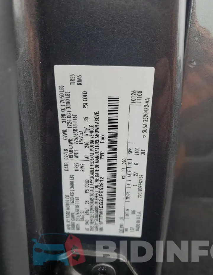 1FTFW1EG2JFE52812 Photo# 12
