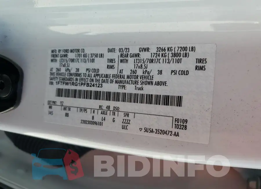 1FTFW1RG1PFB24123 Photo# 12