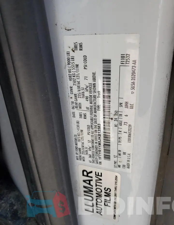 1FTYR1YM5JKB13583 Photo# 10