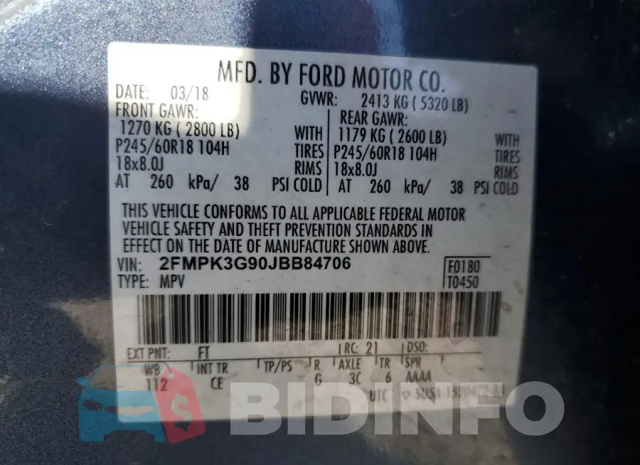 2FMPK3G90JBB84706 Photo# 13