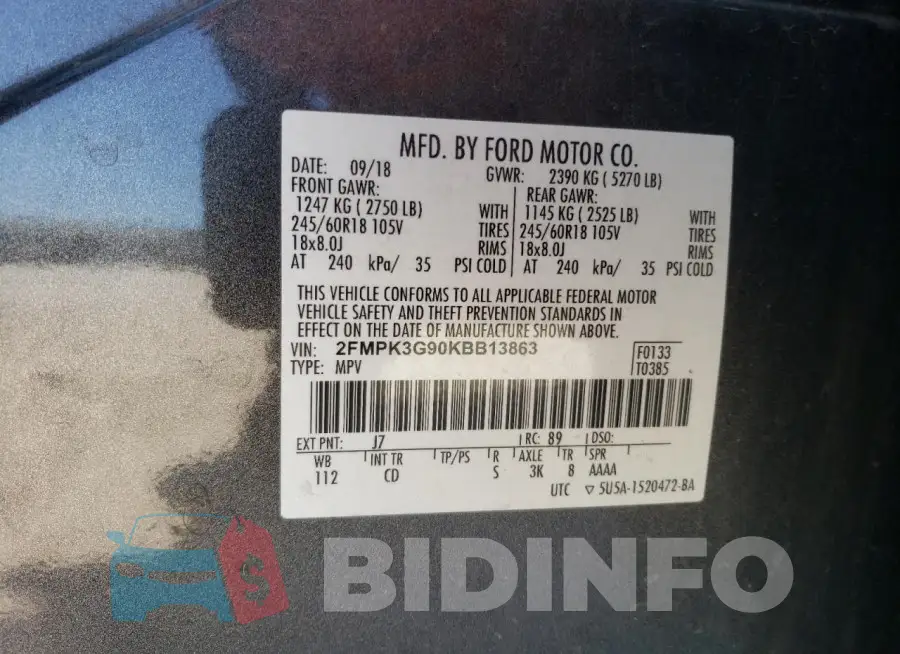 2FMPK3G90KBB13863 Photo# 13