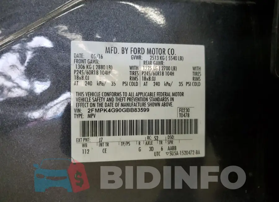 2FMPK4G90GBB83599 Photo# 13
