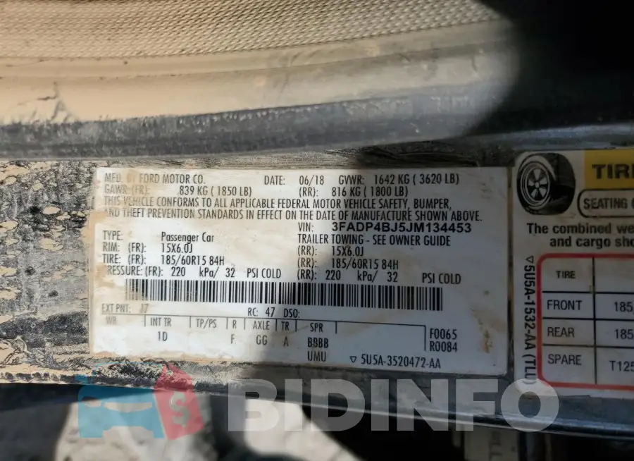 3FADP4BJ5JM134453 Photo# 12