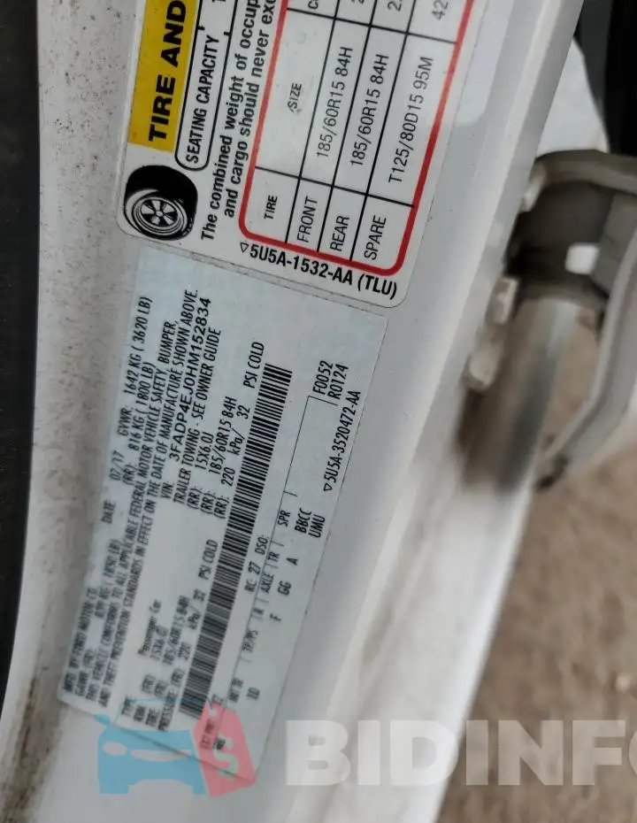 3FADP4EJ0HM152834 Photo# 12
