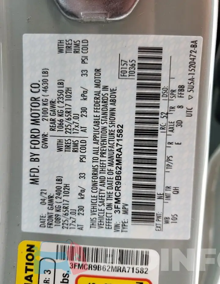3FMCR9B62MRA71582 Photo# 13