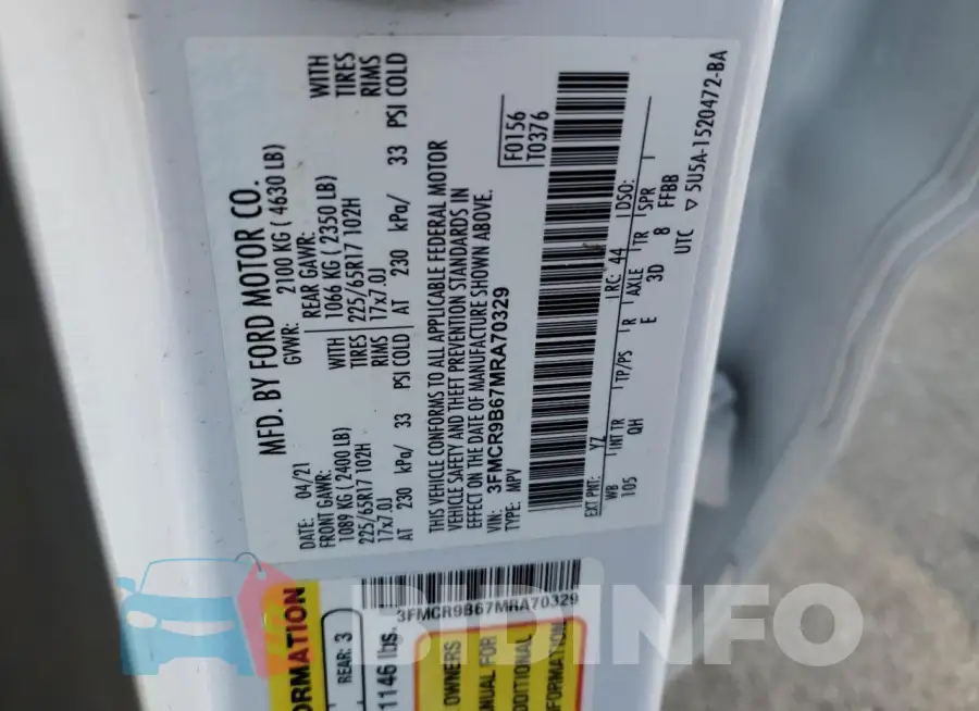 3FMCR9B67MRA70329 Photo# 13