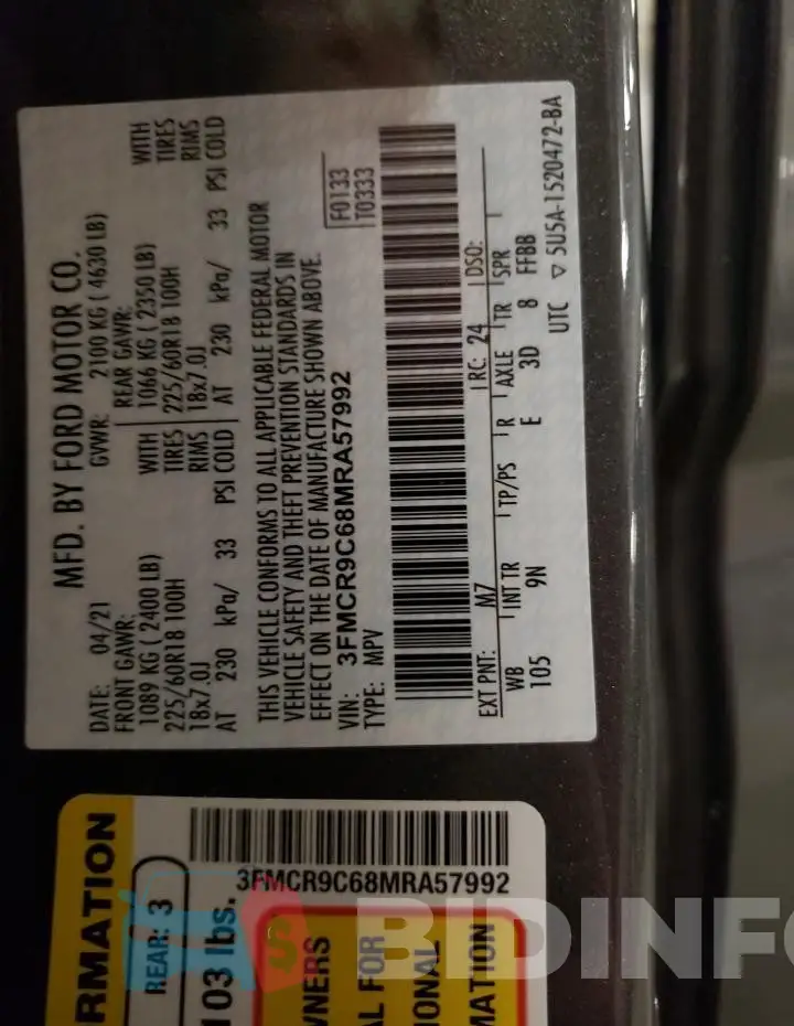 3FMCR9C68MRA57992 Photo# 13