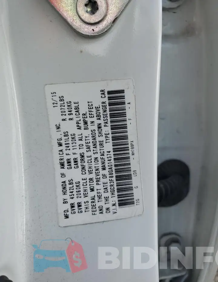1HGCR3F88GA014574 Photo# 12