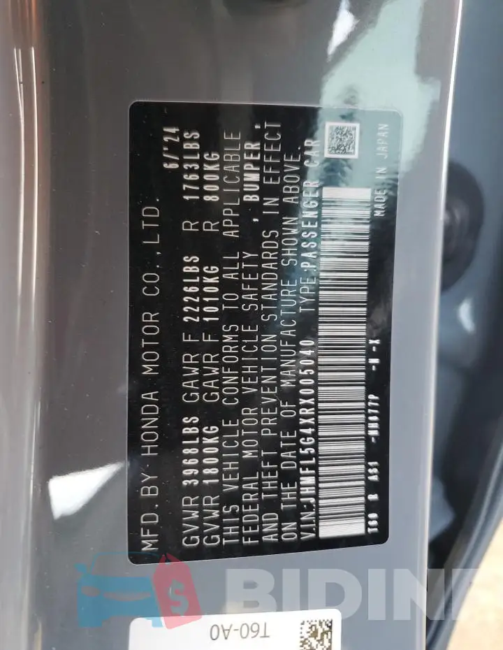 JHMFL5G4XRX005040 Photo# 12