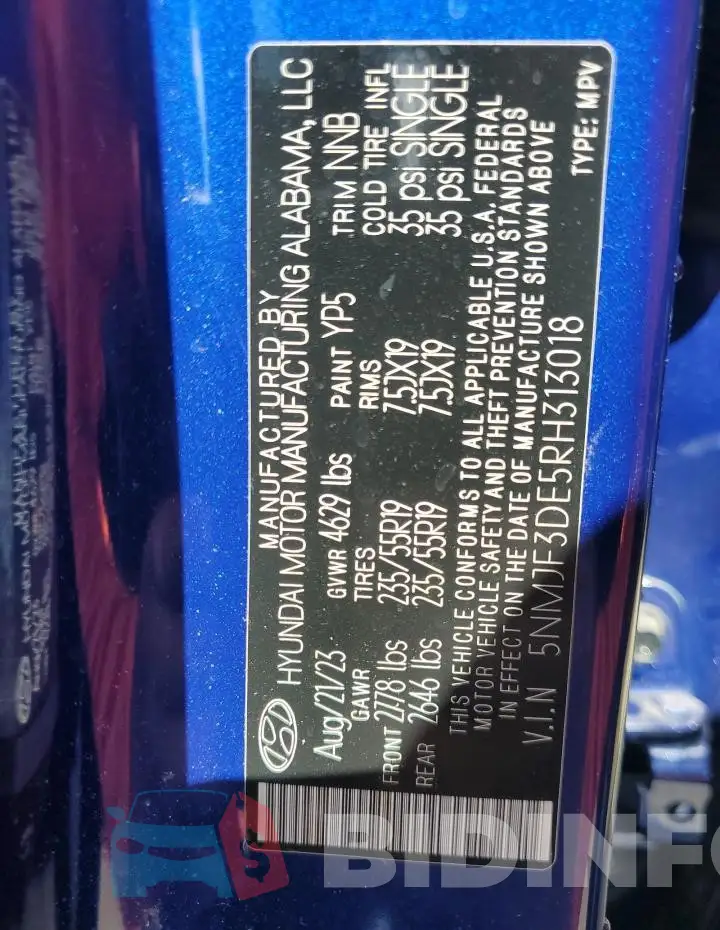 5NMJF3DE5RH313018 Photo# 14