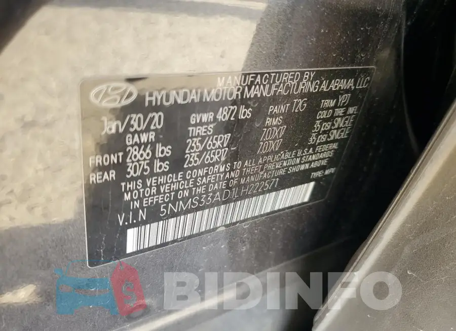 5NMS33AD1LH222571 Photo# 13