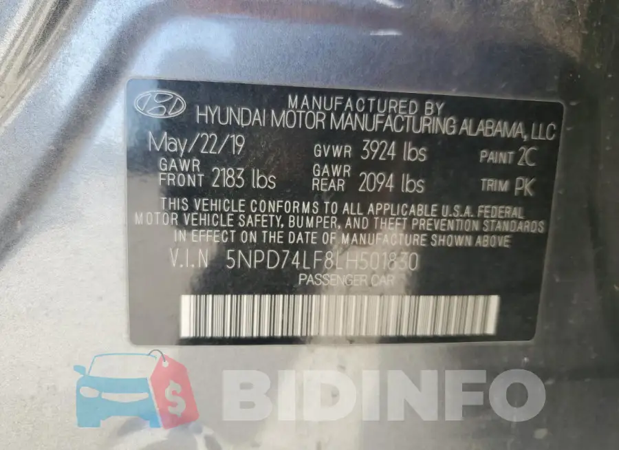 5NPD74LF8LH501830 Photo# 13