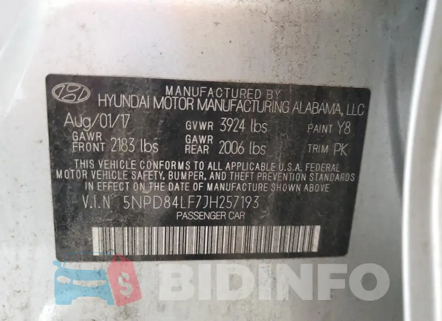 5NPD84LF7JH257193 Photo# 12