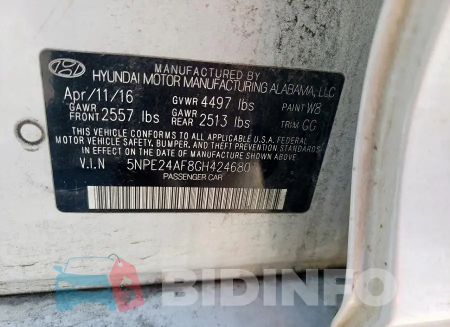 5NPE24AF8GH424680 Photo# 12