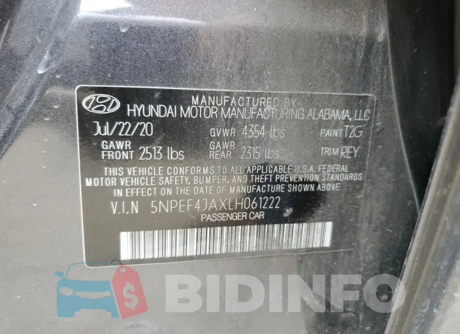 5NPEF4JAXLH061222 Photo# 12