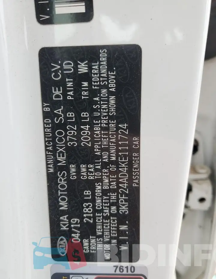 3KPF24AD4KE111724 Photo# 12