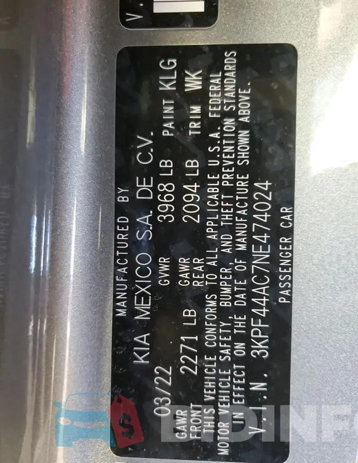 3KPF44AC7NE474024 Photo# 12