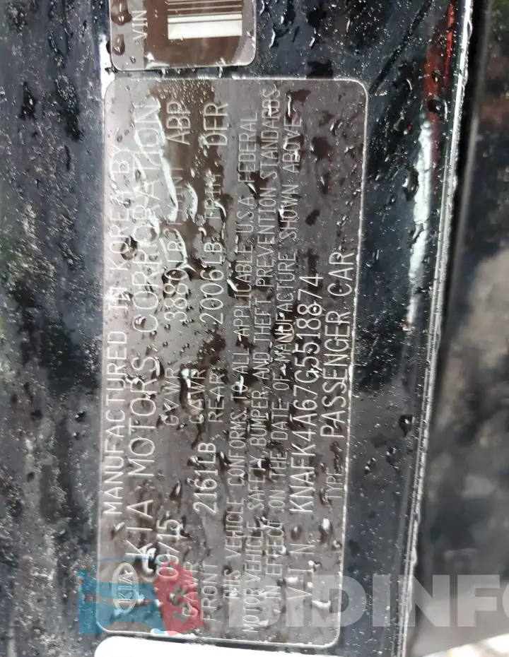 KNAFK4A67G5518874 Photo# 13
