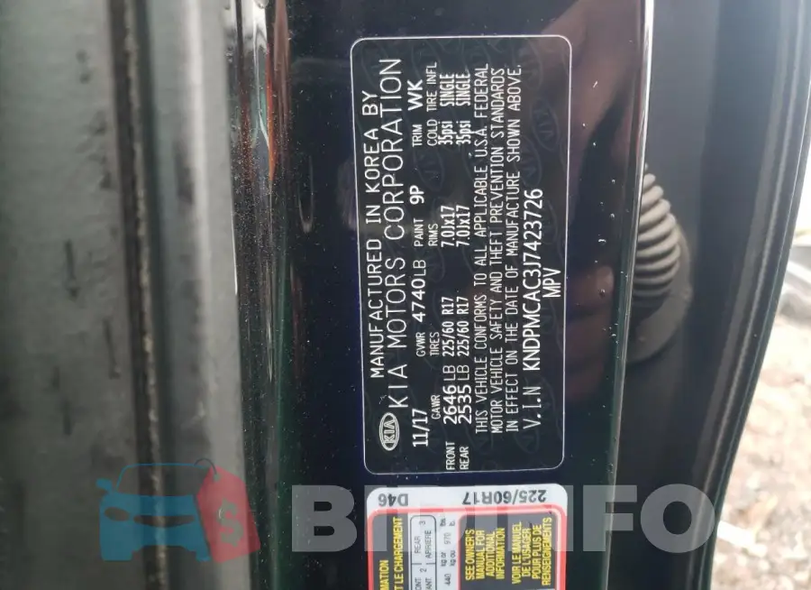 KNDPMCAC3J7423726 Photo# 13