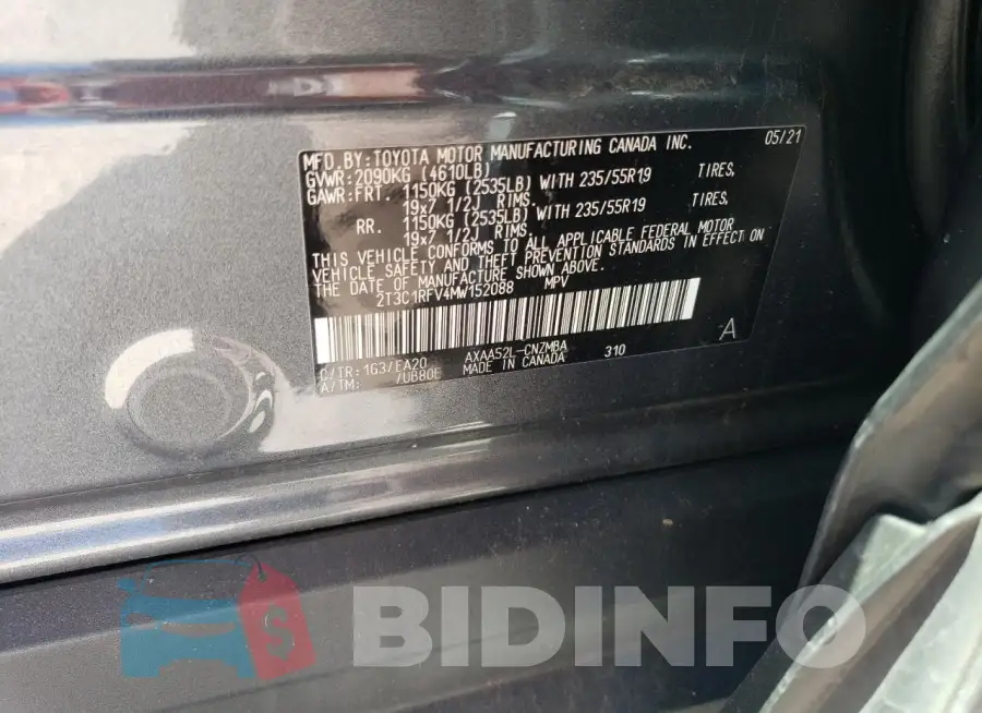 2T3C1RFV4MW152088 Photo# 13