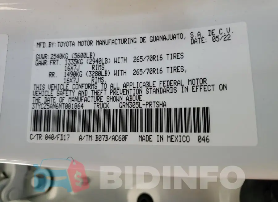 3TYCZ5AN6NT081864 Photo# 12