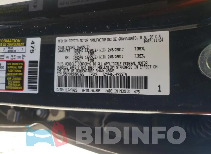 3TYLD5KNXRT009326 Photo# 13